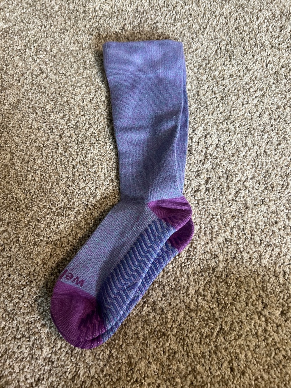 Wellow Women’s Grip Compression Socks - Purple Heather - Picture 4 of 4